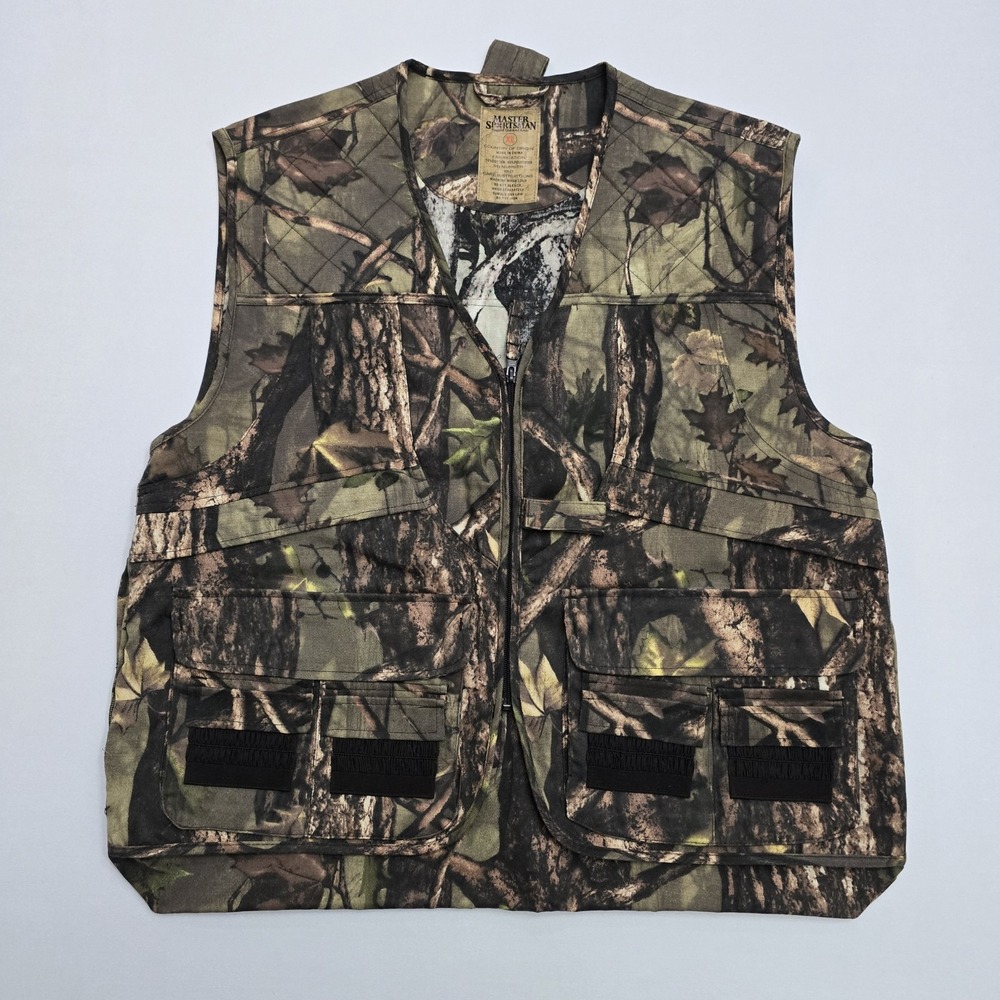 Master Sportsman Men XL Camo Hunting Vest Utility Game Bag Shell Loops M367HD